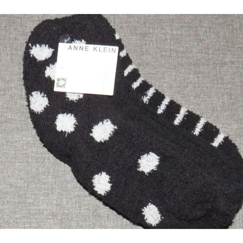 Anne Klein THREE Pair Pack Women's Black Multi Print Cozy Fuzzy Socks